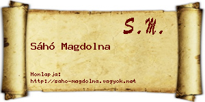 Sáhó Magdolna névjegykártya