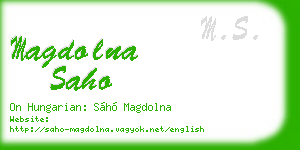 magdolna saho business card
